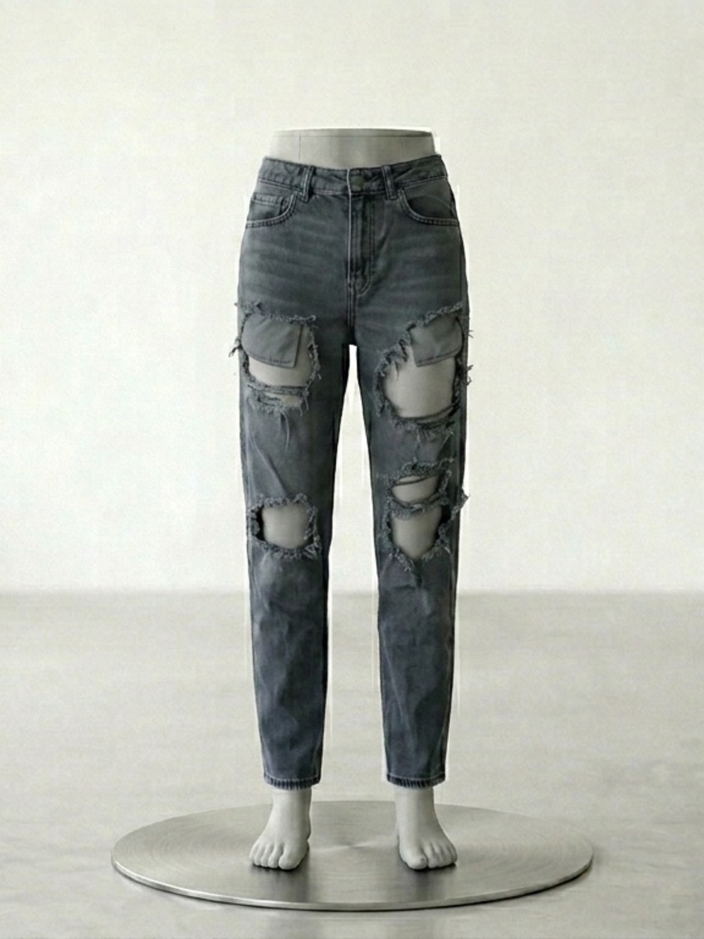 American Eagle Outfitters Distressed Grey Boyfriend Jeans